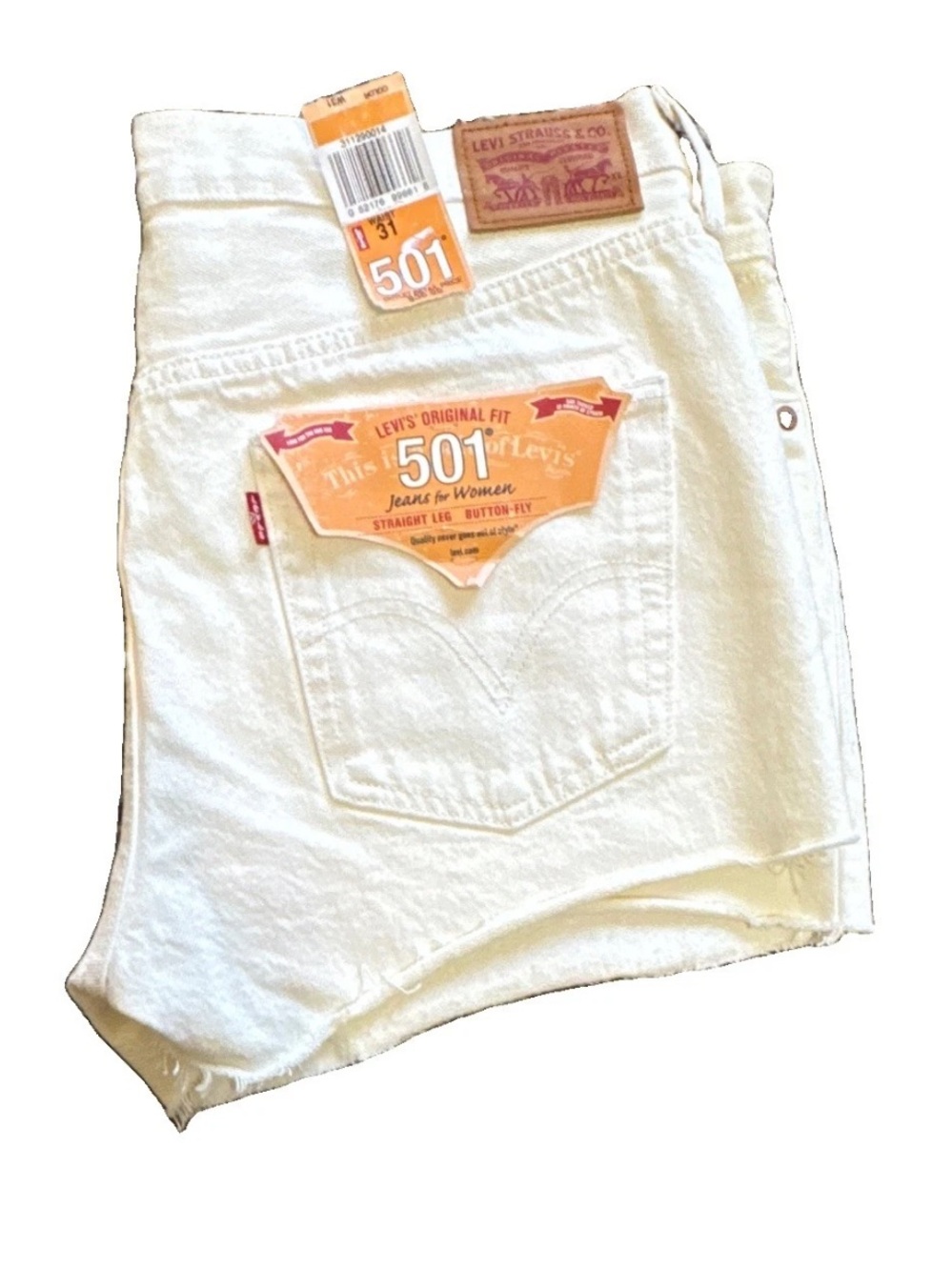 Levi’s 501 Women’s W31 White-Off Color Denim Cut Off Shorts Mid Rise  Button